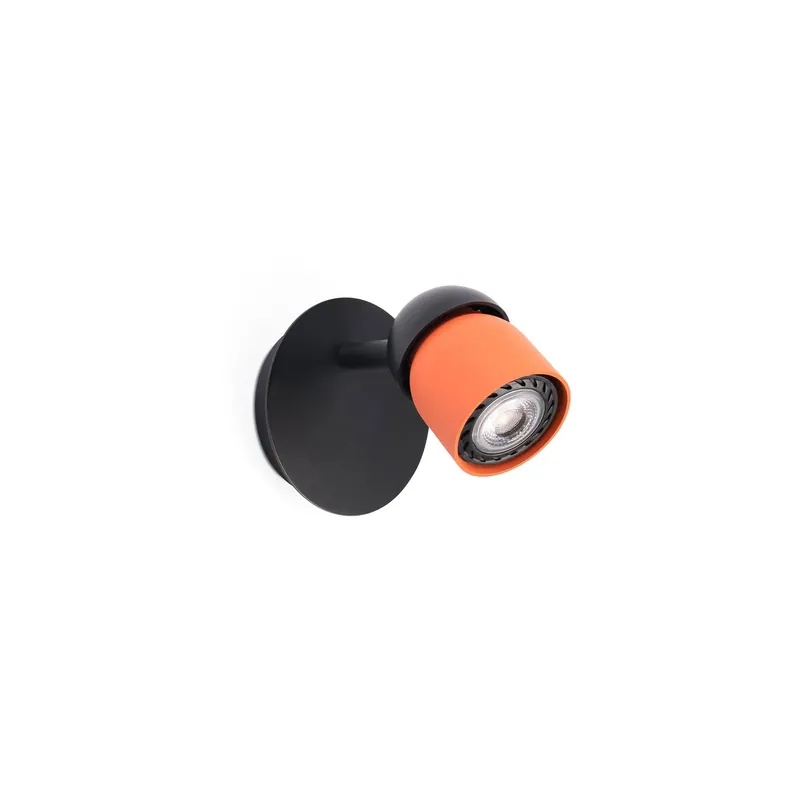 Última Oportunidad Lámpara de pared aplique Faro Coco 1 luz GU10 LED negro y terracota 40663