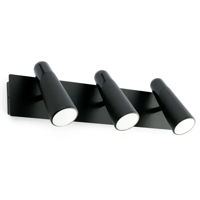 Lámpara de pared aplique Faro Lao 3 luces LED negro mate 3000K 29043 Liquidación