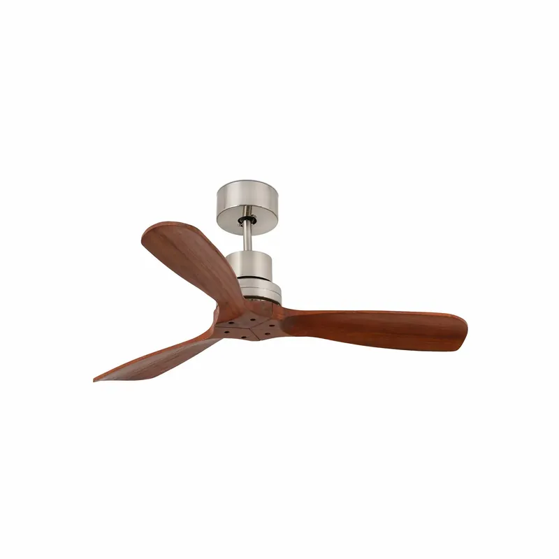 Ventilador de techo sin luz Faro Mini motor DC palas de madera nogal Ø107cm 3 palas 33508DC Precio Rebajado