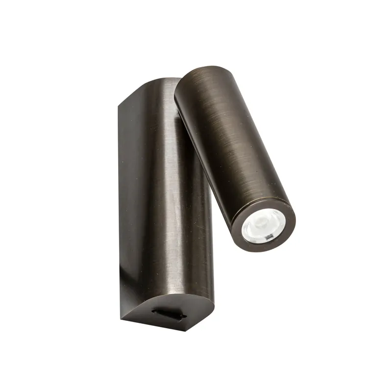 Lámpara de pared aplique Faro Rob con lector LED bronce 3000K 68497 Ocasión Especial