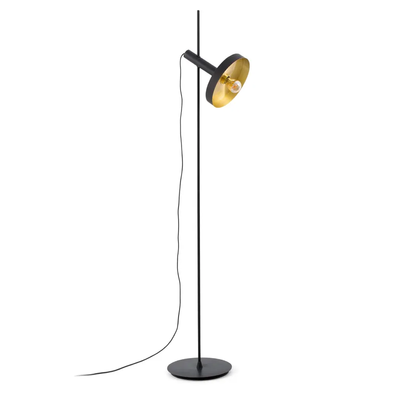 Compra Ahora Lámpara de pie salón Faro Whizz E27 LED negro y oro 20164-95