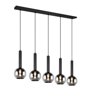 Disponible Ahora Lámpara de techo colgante Trio Clayton 5 luces negro mate 150cm 3