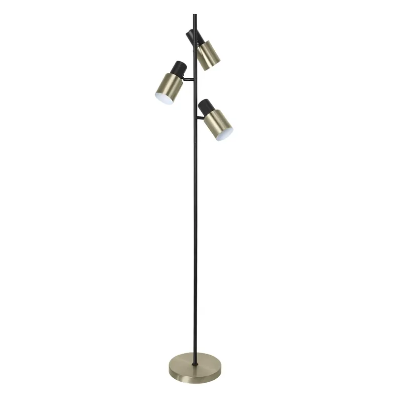 AJP MAENA Lámpara pie SALON 3 luces MAENA NEGRO-CUERO 3x40W E14 10896 Barato
