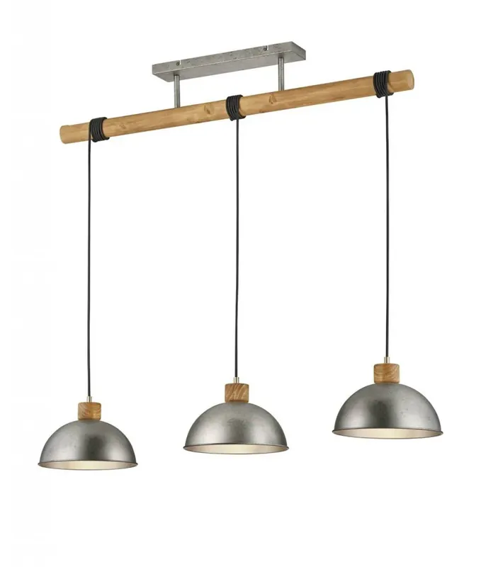 Lámpara de techo colgante Trio Delhi 3 luces níquel antiguo 215cm 3 Imprescindible (Must-Have)
