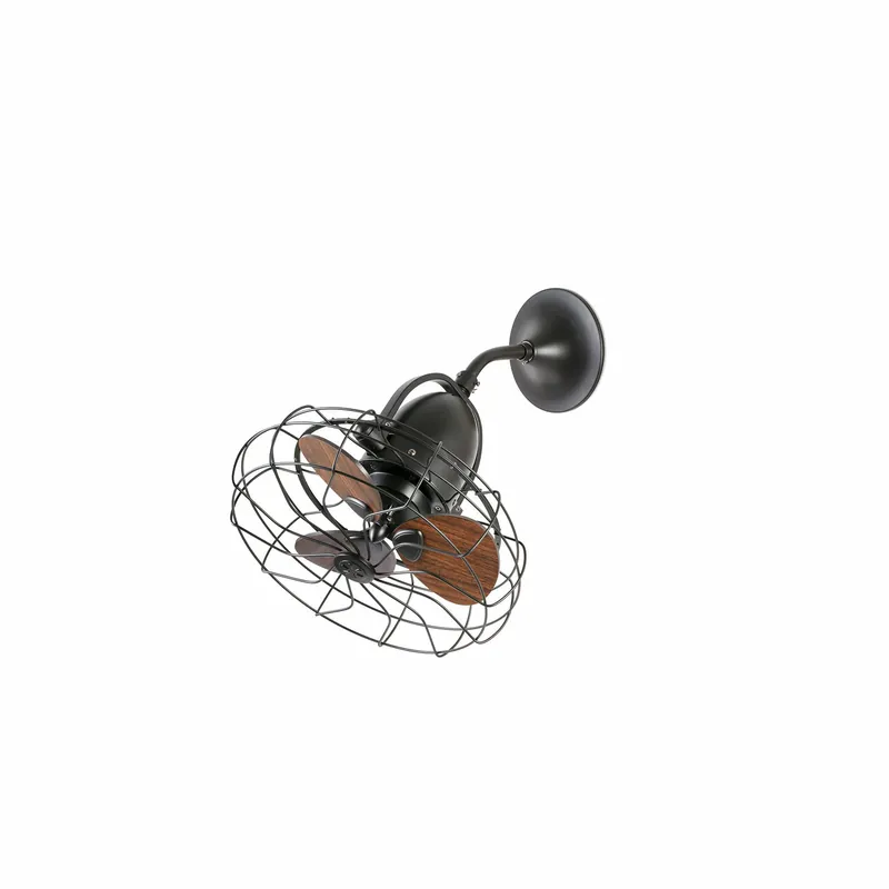 Ventilador de pared sin luz Faro Keiki palas de madera nogal oscuro Ø43cm 3 palas 33715 Promoción Exclusiva
