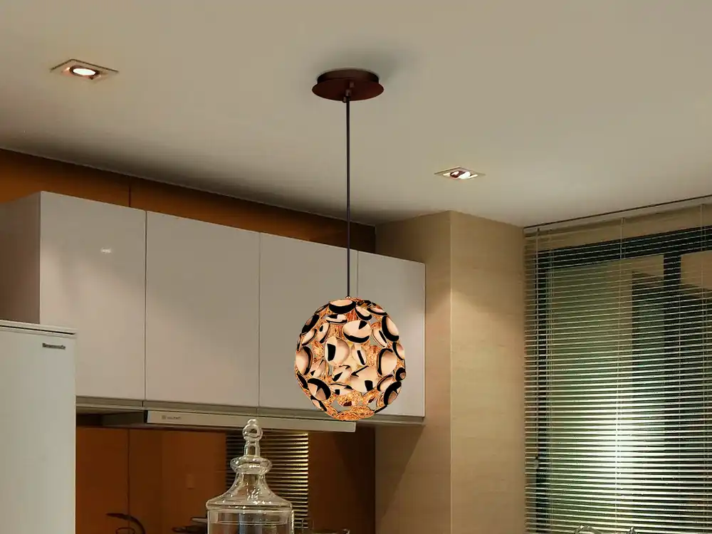 Lámpara de techo colgante Schuller Narisa 1 luz oro rosa y marrón 266035N Precio Reducido