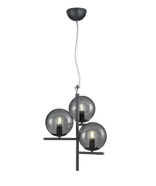 Devolución Gratuita Lámpara de techo colgante Trio Pure 3 luces antracita 150cm 302000342