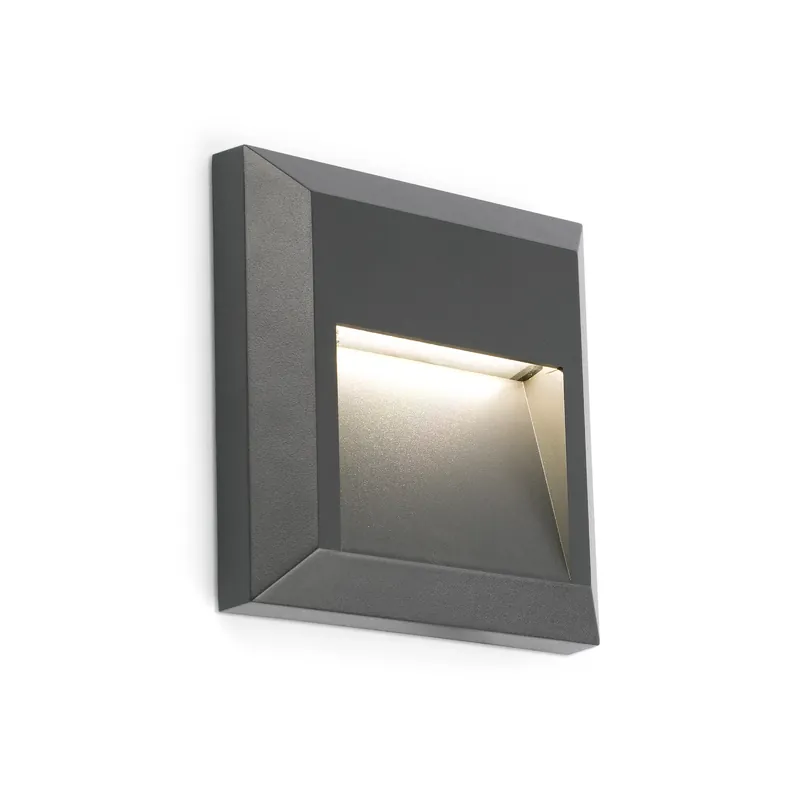 A Buen Precio Aplique de exterior Faro Grant 12cm LED gris oscuro 3000K IP65 120° sq 70655