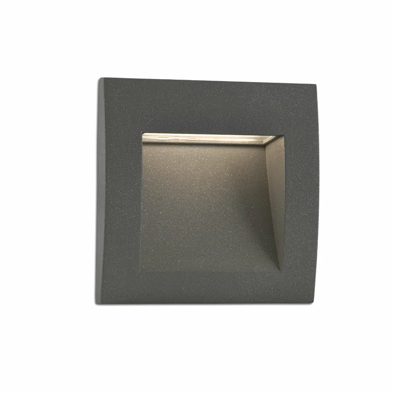 Última Oportunidad Empotrable de pared exterior Faro Sedna 14cm LED gris oscuro 3000K IP65 70° opal sq 70148
