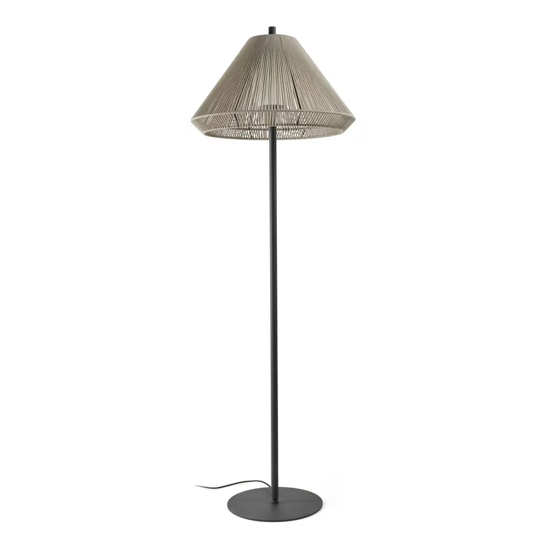 A Buen Precio Lámpara de pie de exterior Faro Saigon 195cm E27 LED gris y beige IP65 opal out 71569-09
