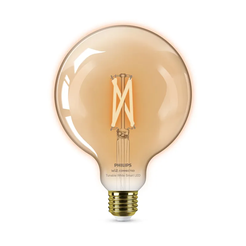 Bombilla de filamento Philips WiZ ámbar G125 7W E27 640lm Más Vendido