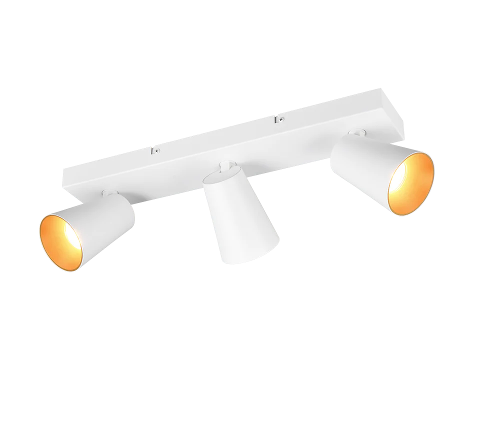 Regleta de focos Trio Sharp blanco, dorado 3 luces GU10 817100331 Económico