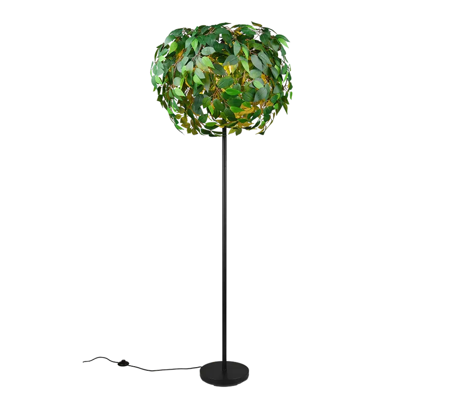 Lámpara de pie Trio Leavy 3 luces negro mate y verde 180cm R40463015 Solo Por Tiempo Limitado